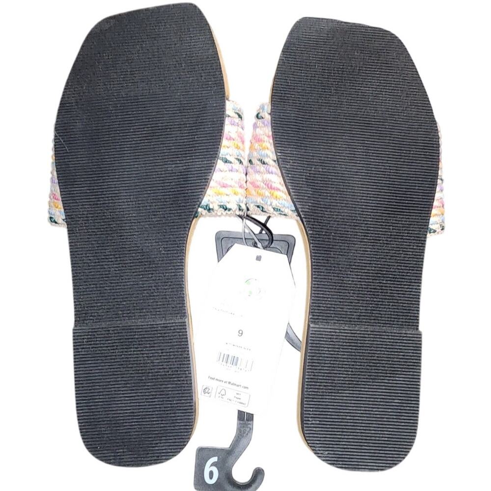 Time and Tru Multicolored Woven Slip On Slide Sandals Shoes Size 9 - Picture 7 of 7